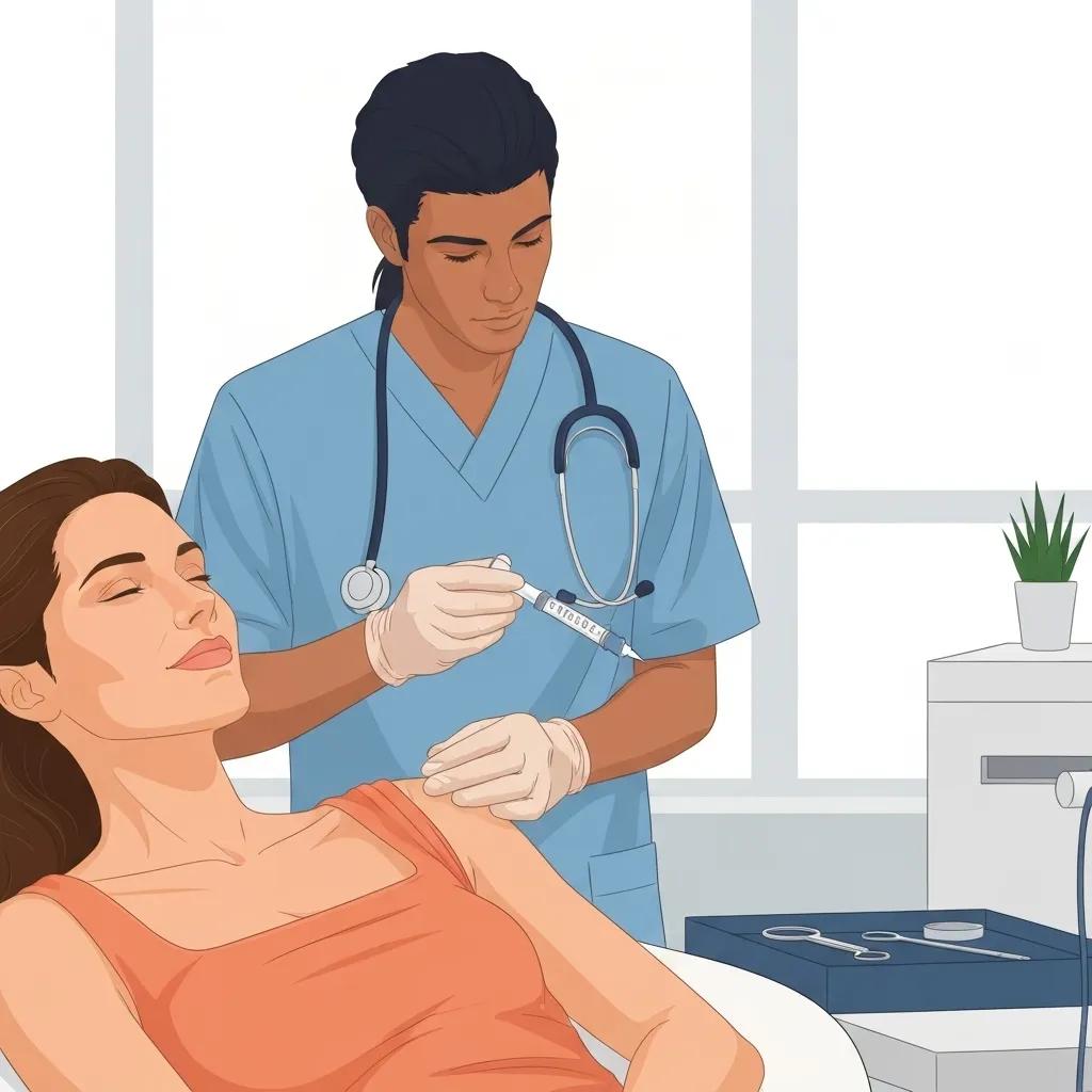 A healthcare professional expertly administering a peptide therapy injection