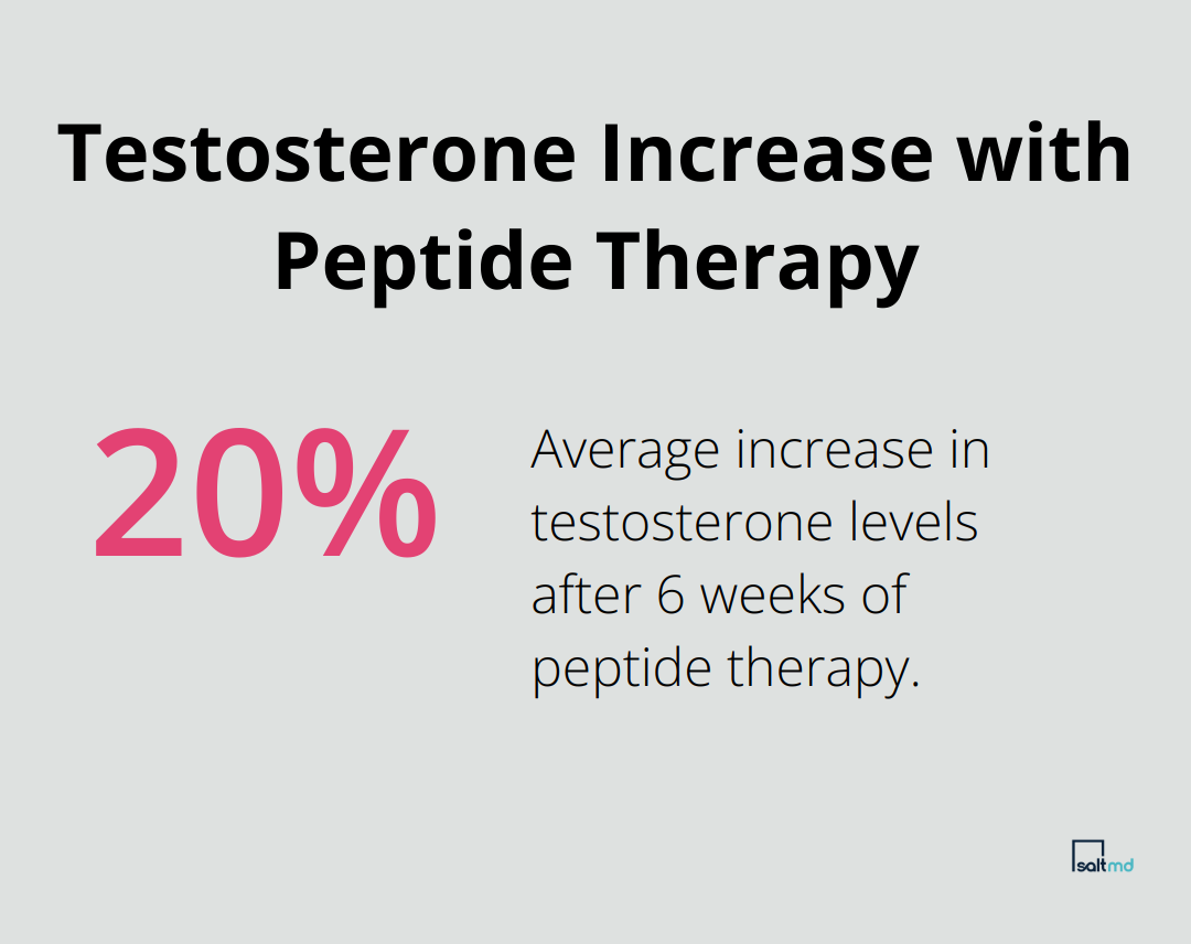 Chart showing 20% increase in testosterone levels after 6 weeks of peptide therapy - peptide therapy for testosterone